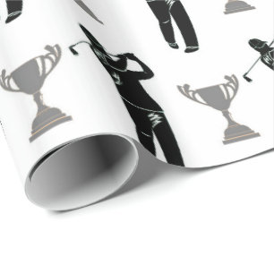 Father's Day Golf pattern party wrap Wrapping Paper