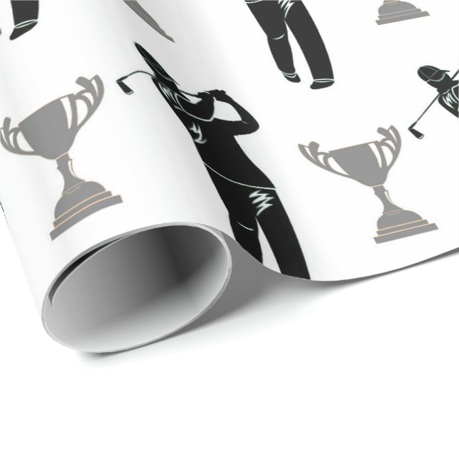 Father's Day Golf pattern party wrap Wrapping Paper (Roll Corner)