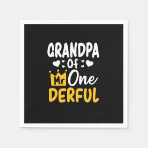 Father's Day  Grandpa of Mr Onederful 1st Birthday Napkin