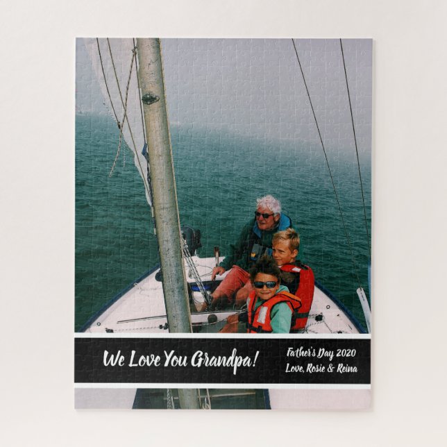 Father's Day Grandpa Photo Gift Custom Puzzle (Vertical)