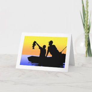 Father's Day Greeting Card, Father and Son Fishing Card