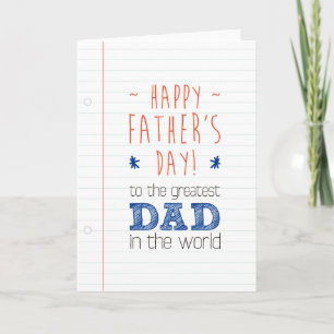Father's Day Greeting Typography Design Card
