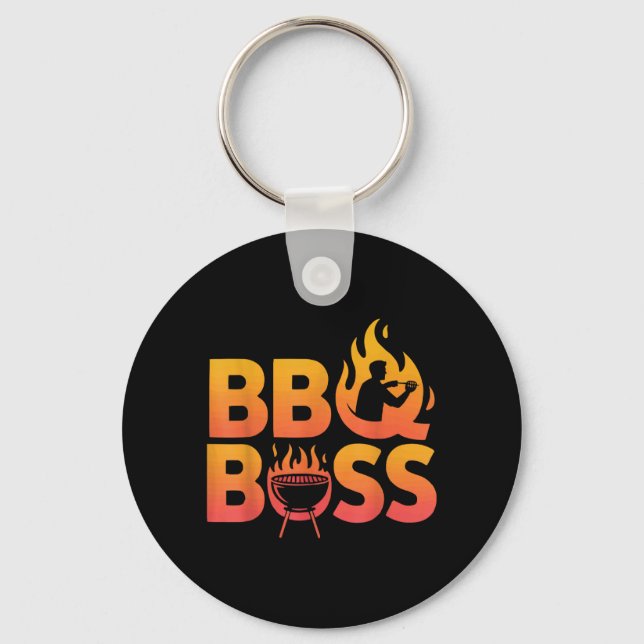 Fathers Day Grilling Dad Grillmaster Daddy Keychain (Front)