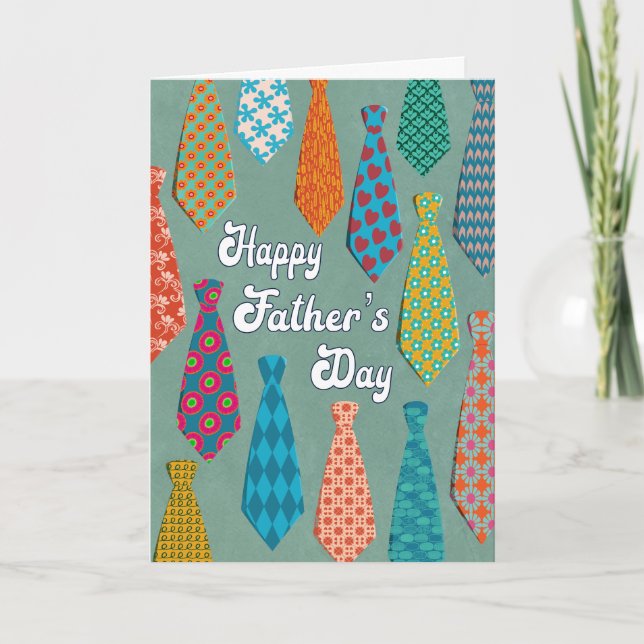 Fathers Day Groovy Ties Card (Front)