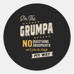 Father's Day Grumpa Way Funny Grandpa Classic Round Sticker