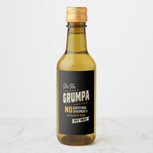 Father's Day   Grumpa Way Funny Grandpa Wine Label