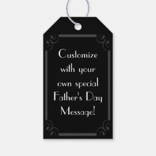 Father's Day - "Happy Father's Day" Black/Grey #2 Gift Tags