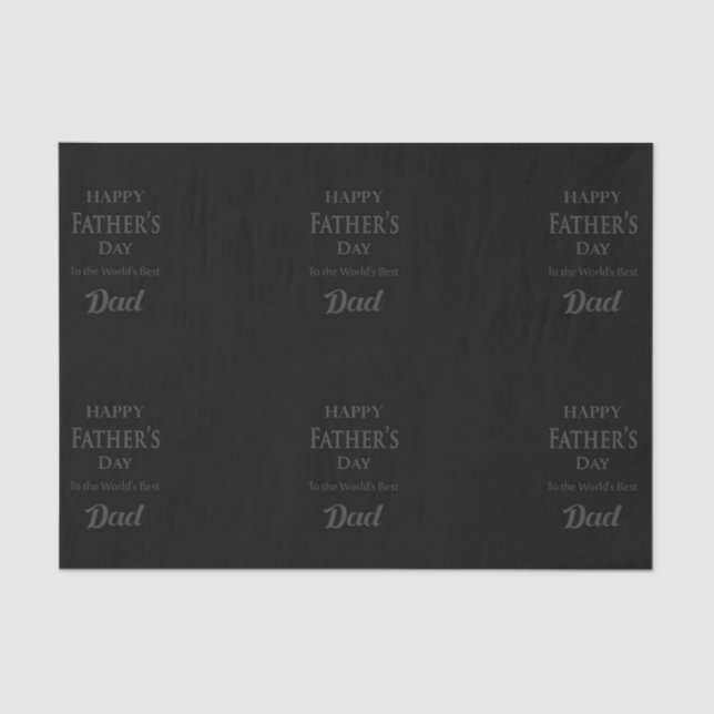 Father's Day - "Happy Father's Day" Black/Grey Tissue Paper (Front)
