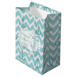 Father's Day - "Happy Father's Day" - Nautical Medium Gift Bag