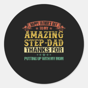 Father's Day   Happy Father's Day To Step Dad Classic Round Sticker