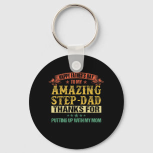Father's Day   Happy Father's Day To Step Dad Keychain