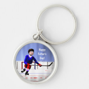 Father's Day Hockey Overtime Keychain