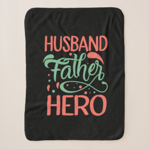 Father's Day Husband Father Hero Sherpa Blanket
