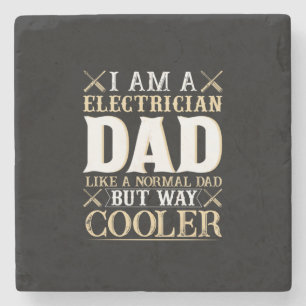 Father's Day I Am A Electrician Dad Stone Coaster