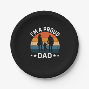 Father's Day I Am A Proud Dad Paper Plate