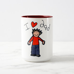 Father's Day "I Love Dad" two toned mug. Two-Tone  Two-Tone Coffee Mug