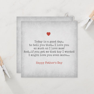 Father's Day I love you as much as mom Card