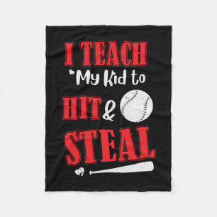 Father's Day I Teach My Kid To Hit Fleece Blanket