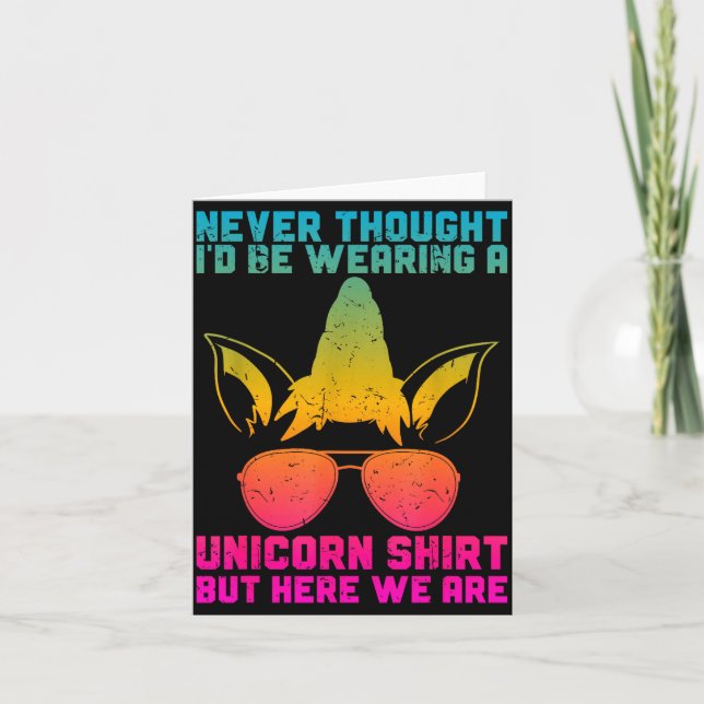 Fathers Day I Wear A Unicorn Shirt Dadacorn Funny  Card (Front)