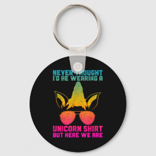 Fathers Day I Wear A Unicorn Shirt Dadacorn Funny Keychain