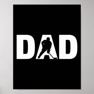 Fathers Day Ice Hockey Player Mens Ice Hockey Dad Poster