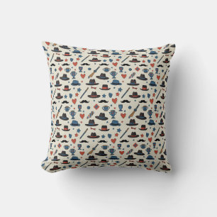 Father's Day Icons Pattern Throw Pillow