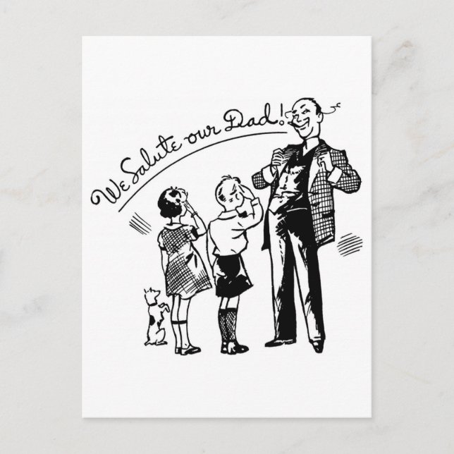   Fathers Day Illustration Postcard (Front)