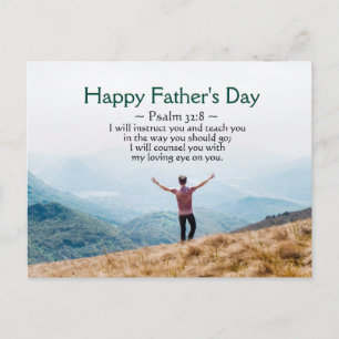 Father's Day, Inspirational Bible Verse Psalm 32:8 Postcard