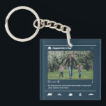 Father's Day Instagram Post Custom Photo Cool Dad Keychain<br><div class="desc">Personalized Father's Day gift for your dad to celebrate Father's Day. Whether it's for a new dad, stepdad, old and classic dad, or dad-to-be, the custom text function will get you covered. You can change the text to your desired wording and upload your own custom photo. Get something memorable and...</div>