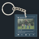 Father's Day Instagram Post Custom Photo Cool Dad Keychain<br><div class="desc">Personalized Father's Day gift for your dad to celebrate Father's Day. Whether it's for a new dad, stepdad, old and classic dad, or dad-to-be, the custom text function will get you covered. You can change the text to your desired wording and upload your own custom photo. Get something memorable and...</div>