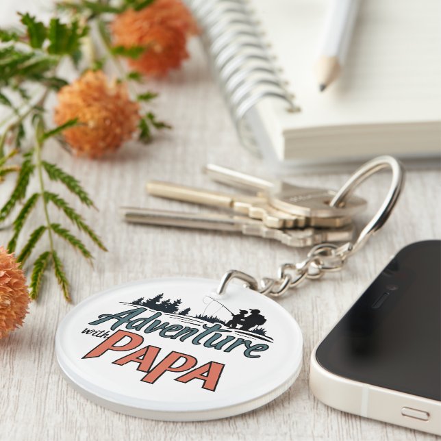 Father's Day keychain, the Best gift for papa Keychain (Front Right)