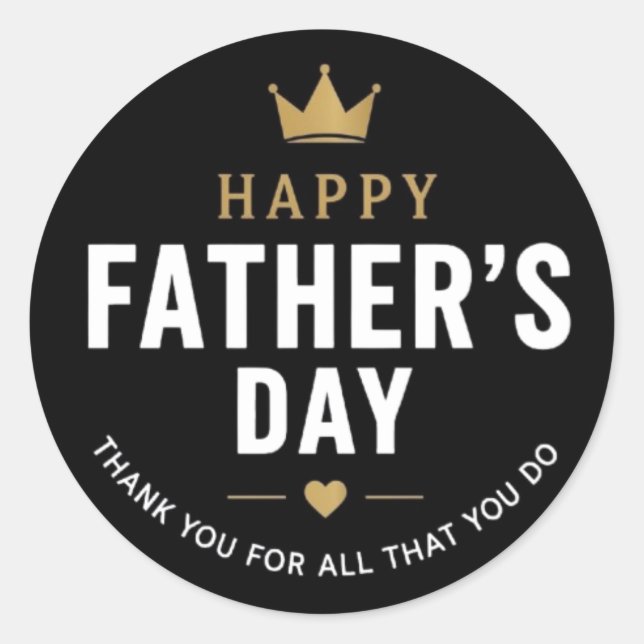 Father's Day King Classic Round Sticker (Front)