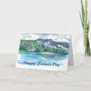 Fathers Day Lake Tahoe Sailing Mountains Clouds Card