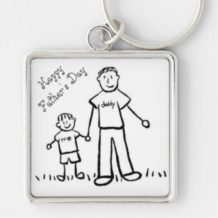 Father's Day Large Premium Square Keychain