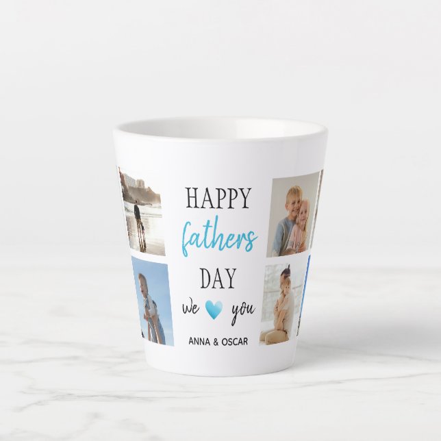 Father's Day Latte Mug |  Personalized Photos (Front)