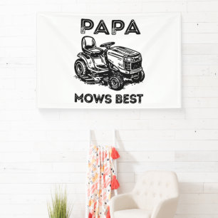 Fathers Day Lawn Tractor Riding Lawn Mower Banner