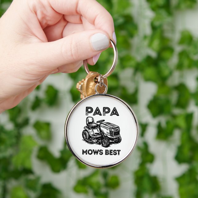 Fathers Day Lawn Tractor Riding Lawn Mower  Keychain (Hand)
