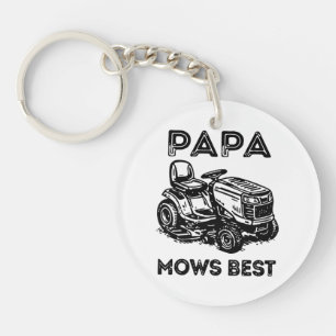 Fathers Day Lawn Tractor Riding Lawn Mower Keychain