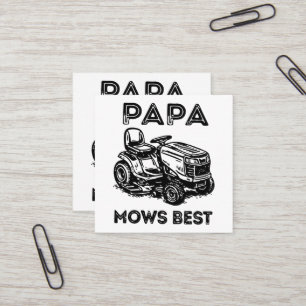 Fathers Day Lawn Tractor Riding Lawn Mower Square Business Card
