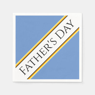 FATHER'S DAY Light Blue White Slant Racing Stripes Napkin