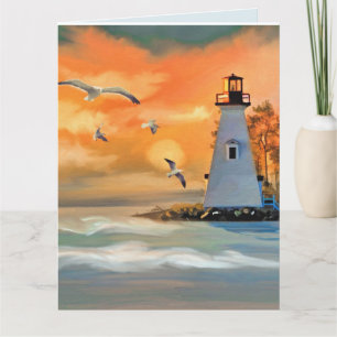 FATHER'S DAY LIGHTHOUSE SEASIDE Greeting Card