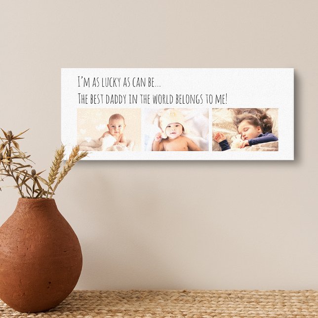 Fathers Day Lucky Me Best Daddy Photos Canvas Print (Fathers Day Lucky Me Best Daddy Photos Canvas Print)
