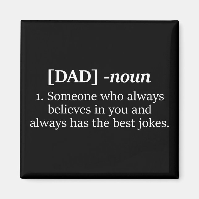 Father's Day Magnet - Unique Dad Noun Typography (Front)
