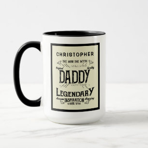Fathers Day Man Myth Legend Retro Daddy Big Mug