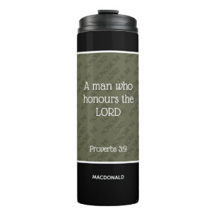 Father's Day MAN WHO HONORS THE LORD Personalized Thermal Tumbler