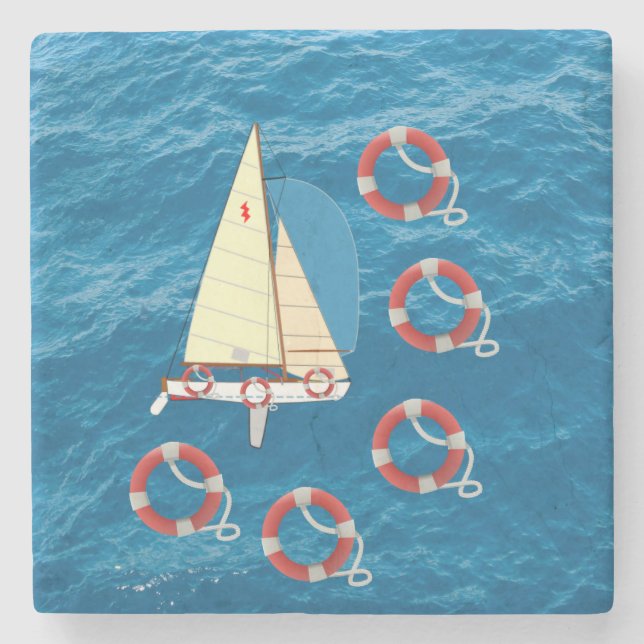Father's Day Marble Stone Coaster (Front)