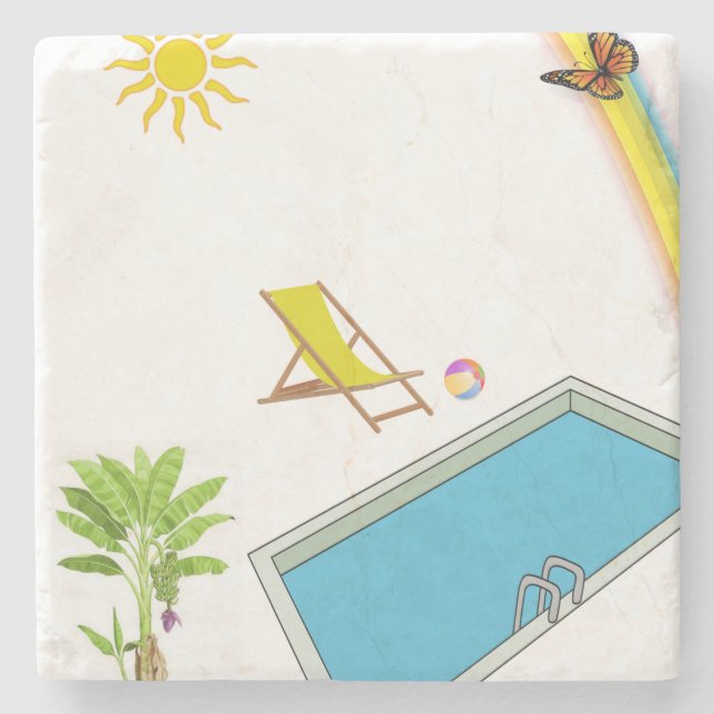 Father's Day Marble Stone Coaster (Front)