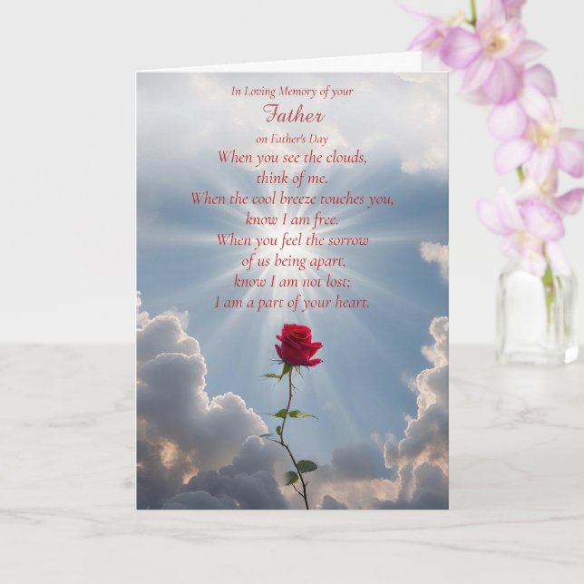 Fathers Day Memorial In Remembrance Card (Orchid)