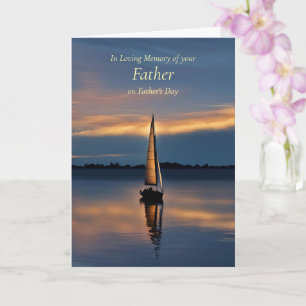 Fathers Day Memorial Remembrance with Sailboat Card