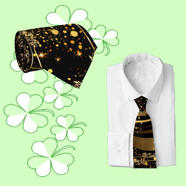 Fathers Day Modern Calligraphy Leafy Swirls Black  Tie (Fathers Day Modern Calligraphy Leafy Swirls Black Neck Tie)